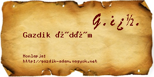 Gazdik Ádám névjegykártya